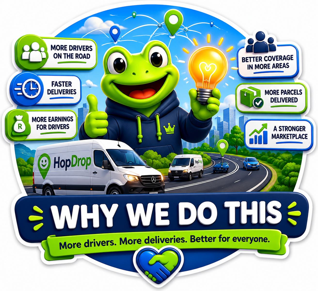 HopDrop — Why we do this. More drivers, more deliveries, better for everyone.