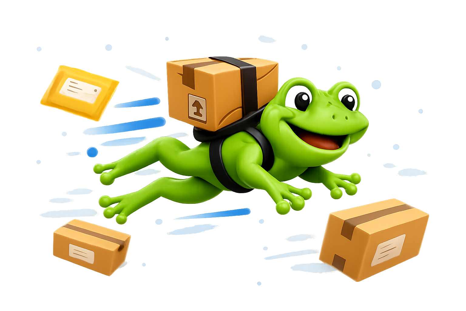 HopDrop β frog courier hopping with parcels